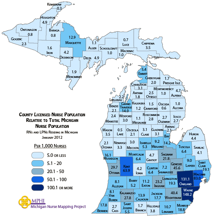 nurse population map